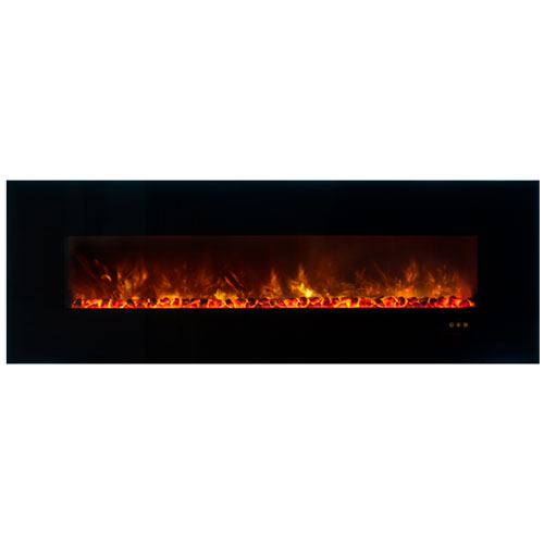 80 Ambiance Clx Electric Fireplace Black Glass Surround Modern