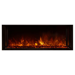 40 Landscape Full View Electric Fireplace Black Glass Surround